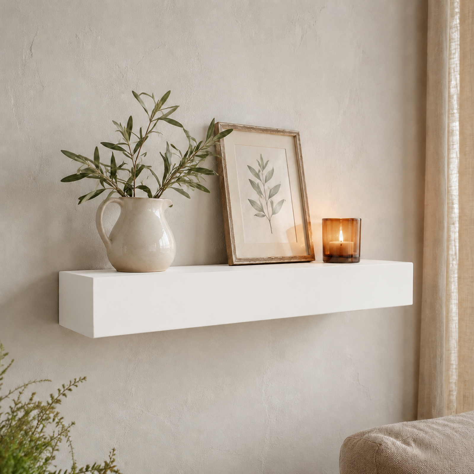 Floating Shelf - Maple Stained - 3 in thick - Wood Shelf