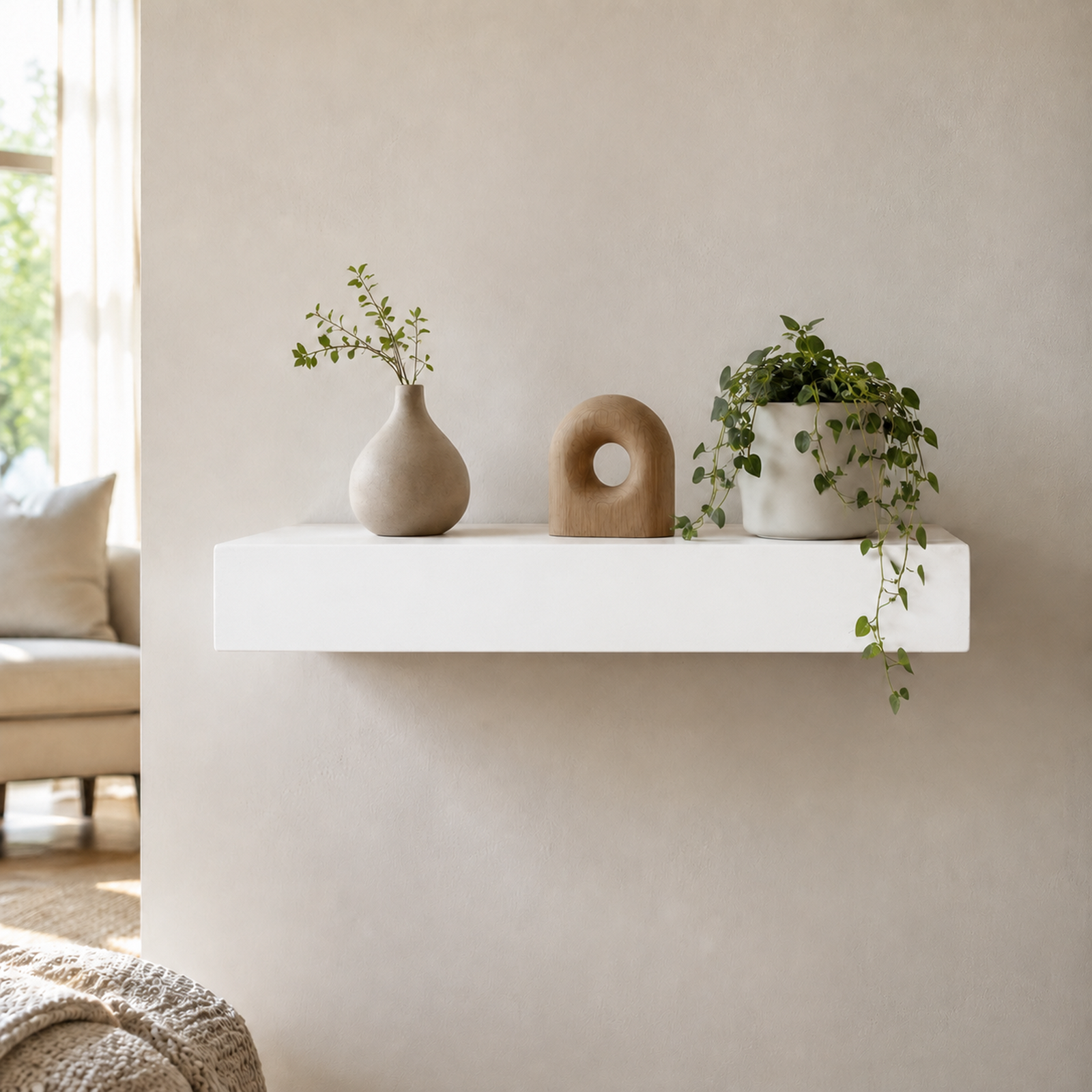 Floating Shelf - Maple Stained - 3 in thick - Wood Shelf
