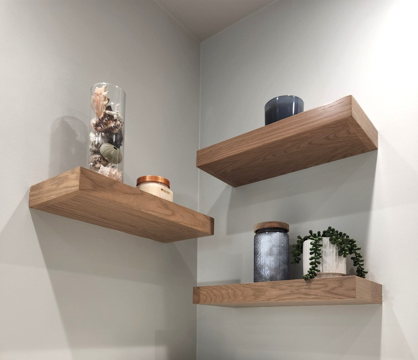 Oak floating shelf | Kitchen Open Shelving