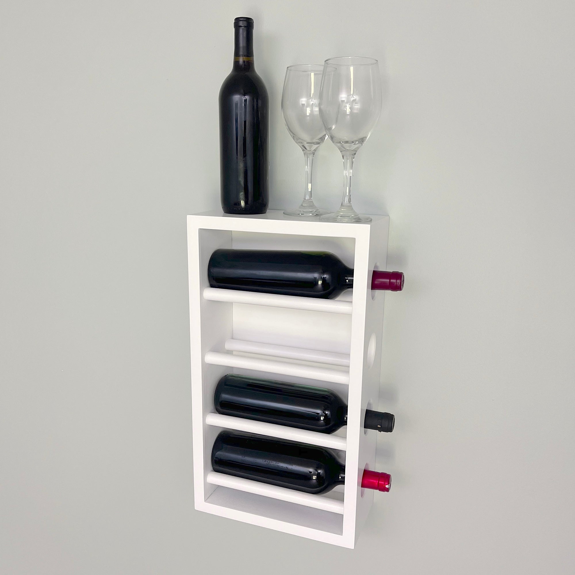 Wall Mounted Floating Wine Bottle Rack
