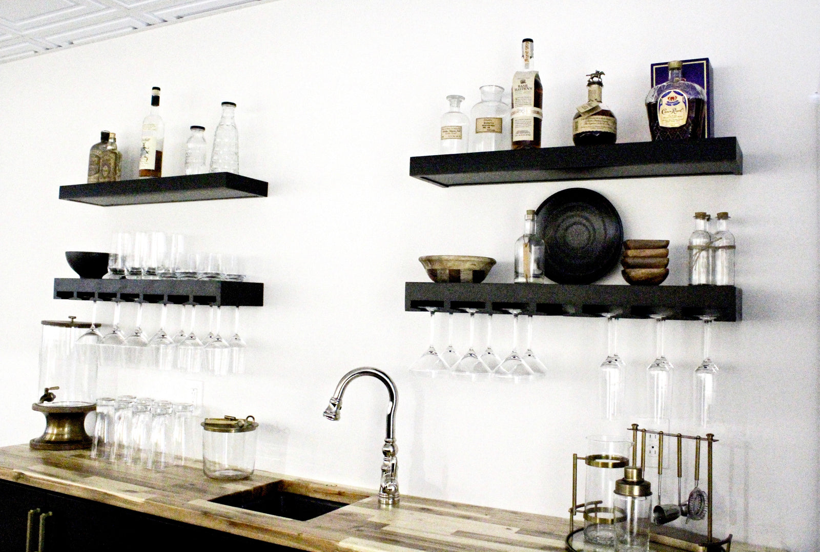 floating wine glass shelf