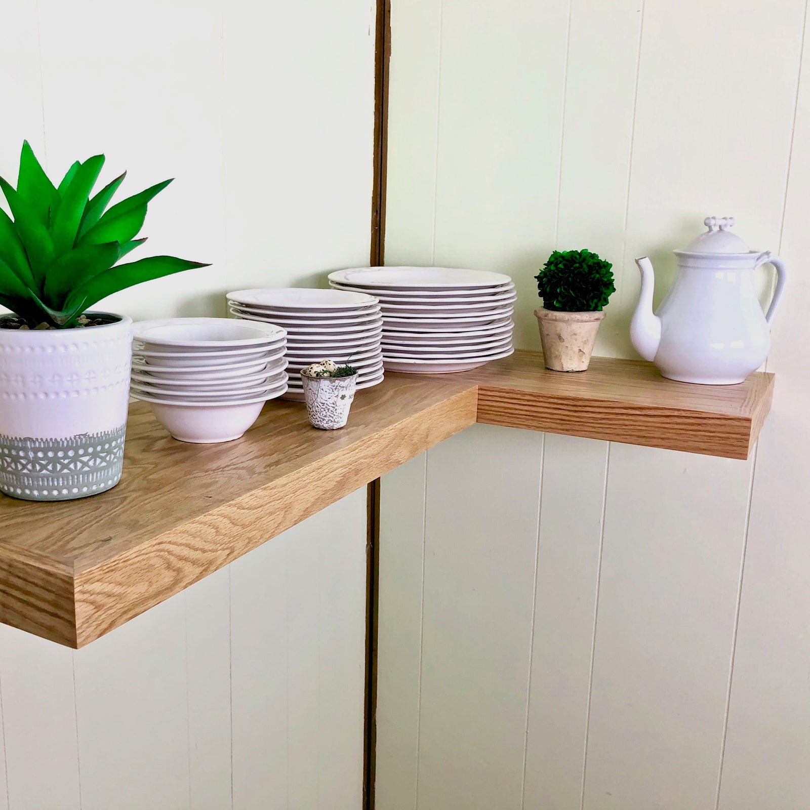 2 inch Oak Corner Floating Shelf