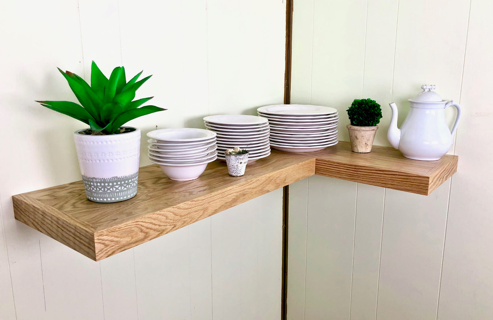 2 inch Oak Corner Floating Shelf