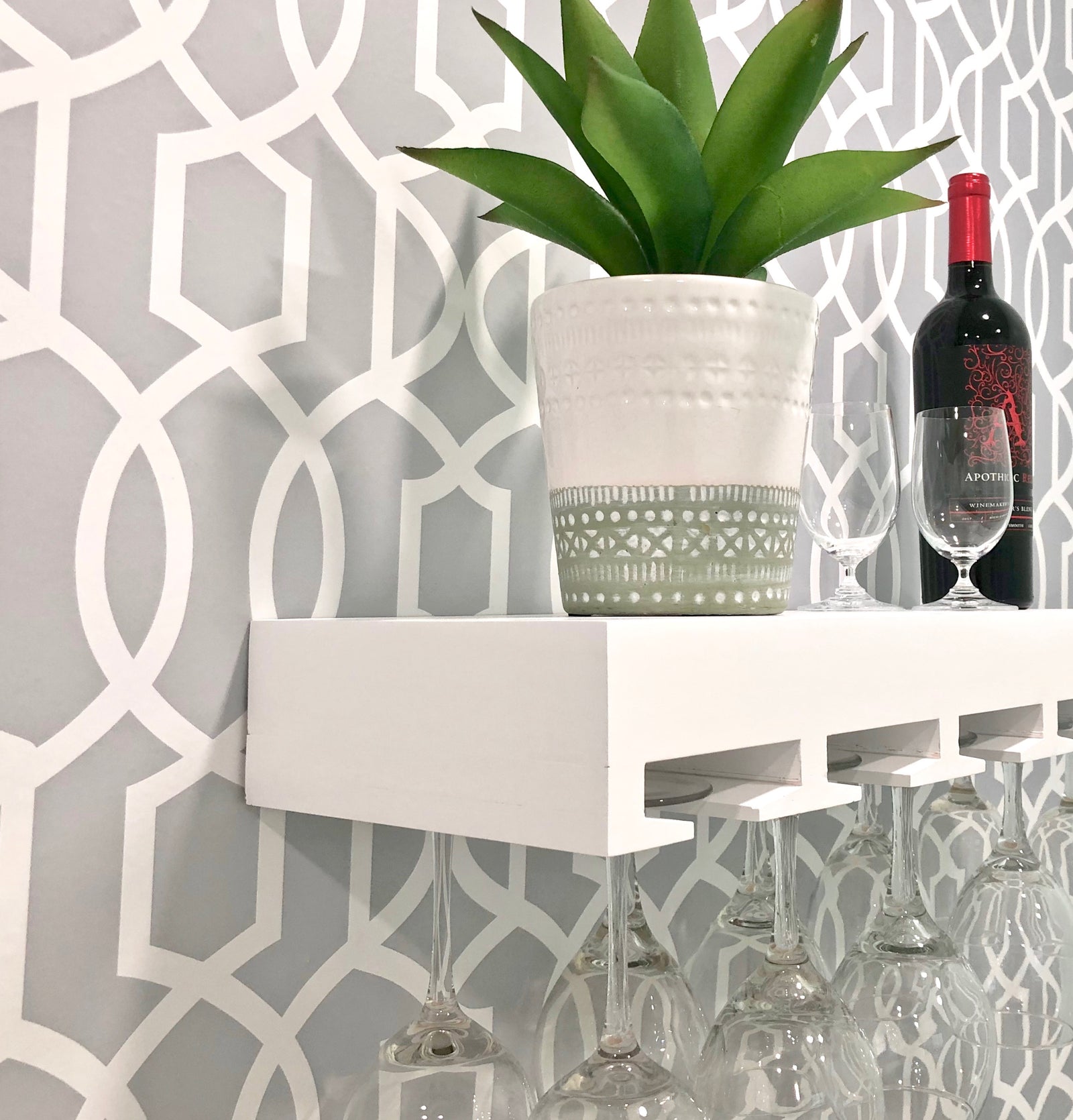 wine glass shelf