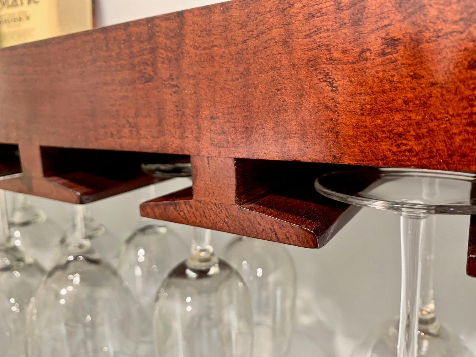 Stained Floating Wine Glass Rack