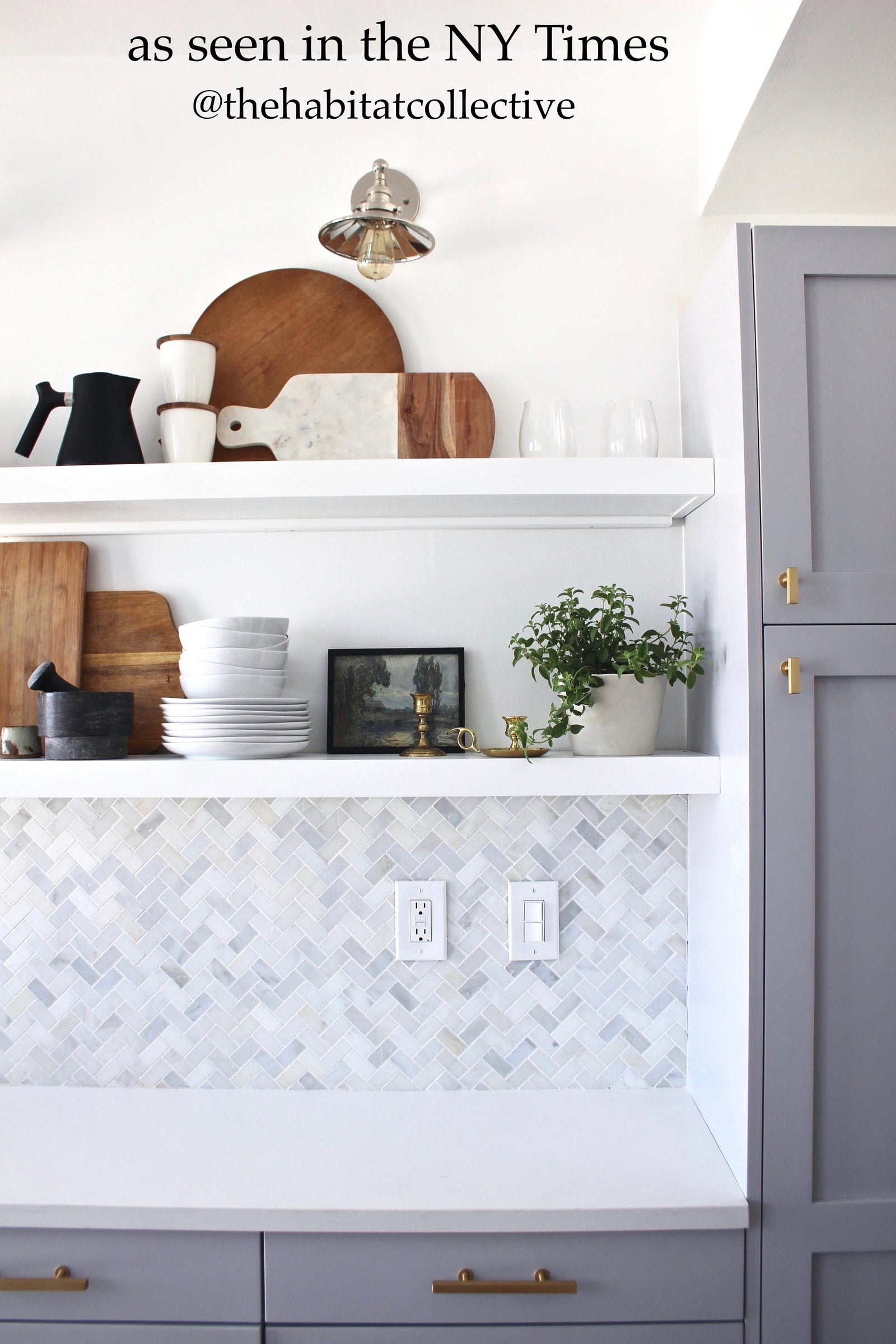 white floating shelves