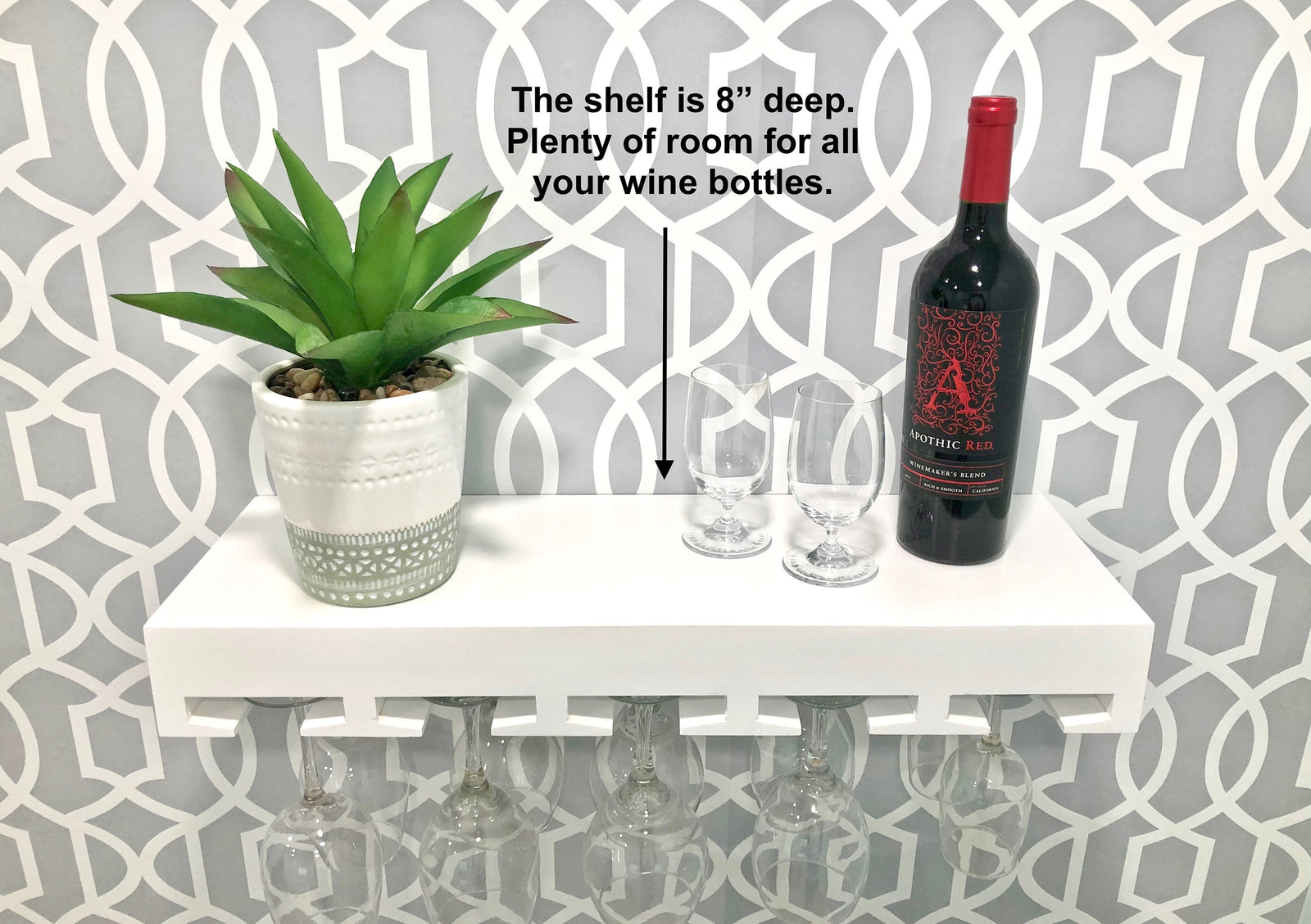 floating wine glass shelf
