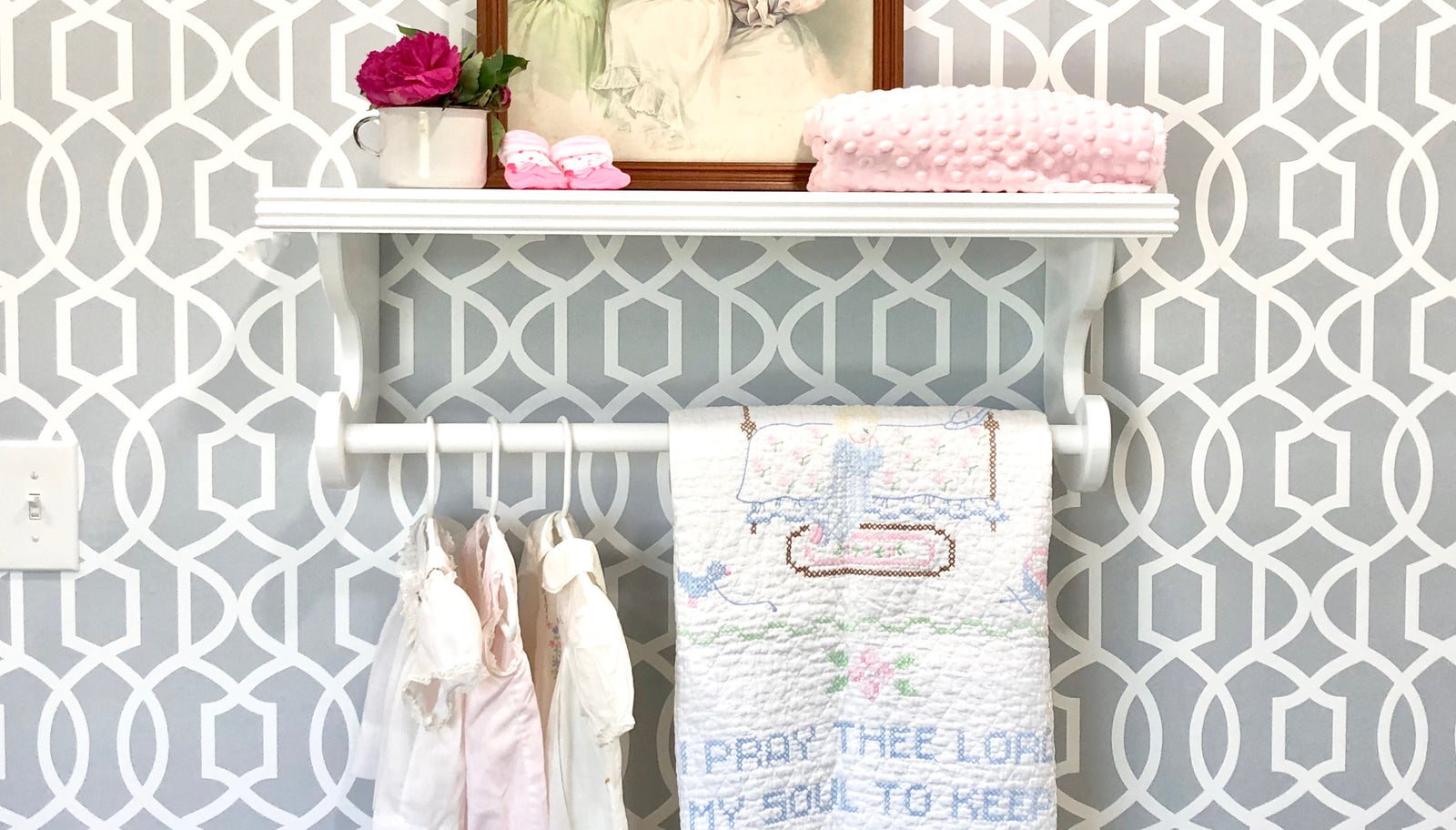 Wall Shelves with Hanging Rods