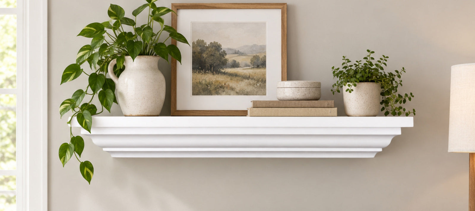 Floating Crown Mantel Shelves