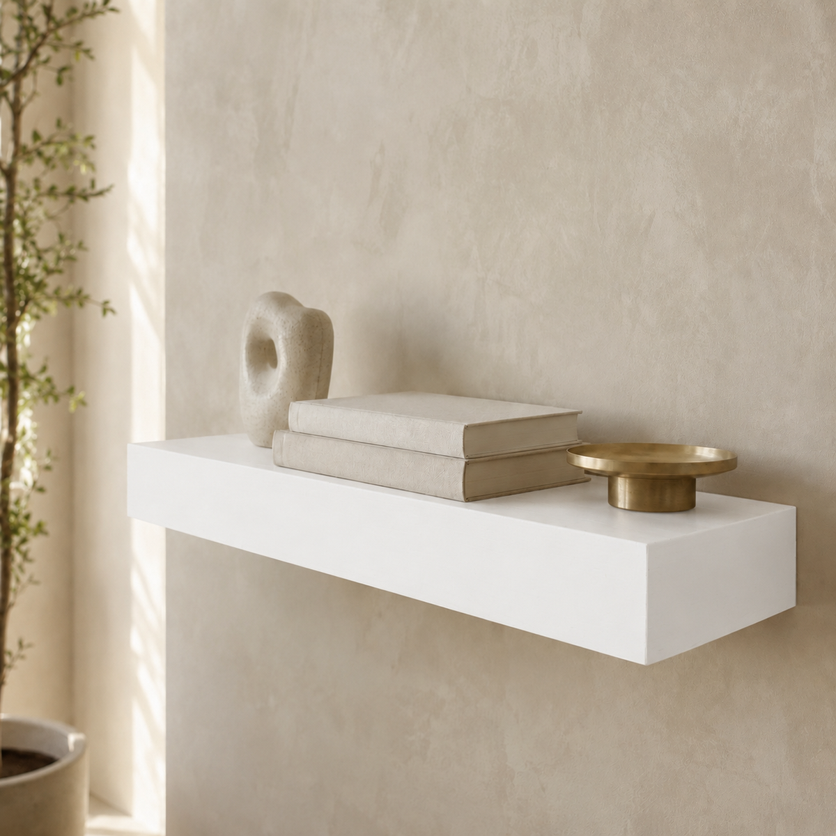 Floating Shelf - Maple Stained - 3 in thick - Wood Shelf
