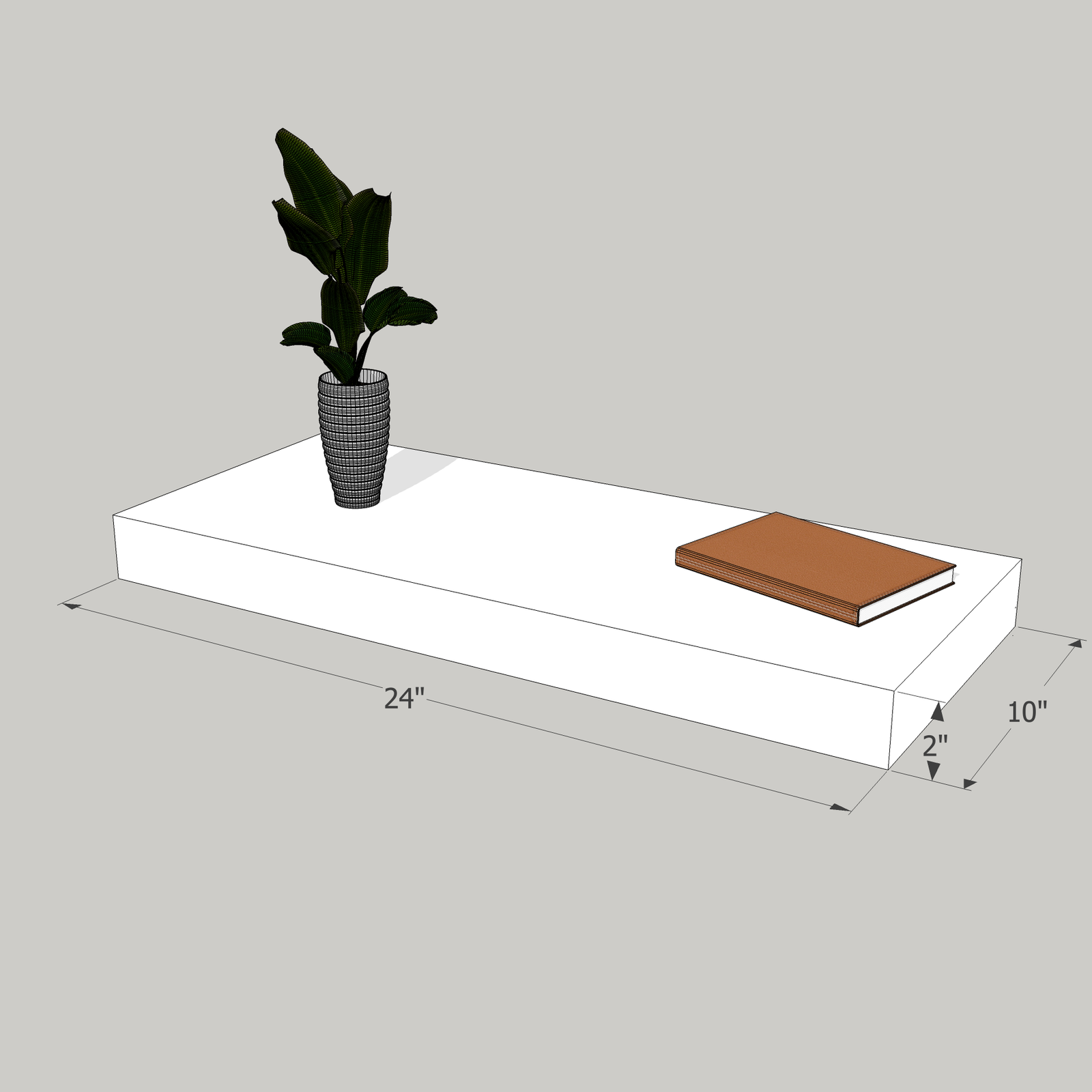 24-in Painted Floating Shelf -express shipping-color options