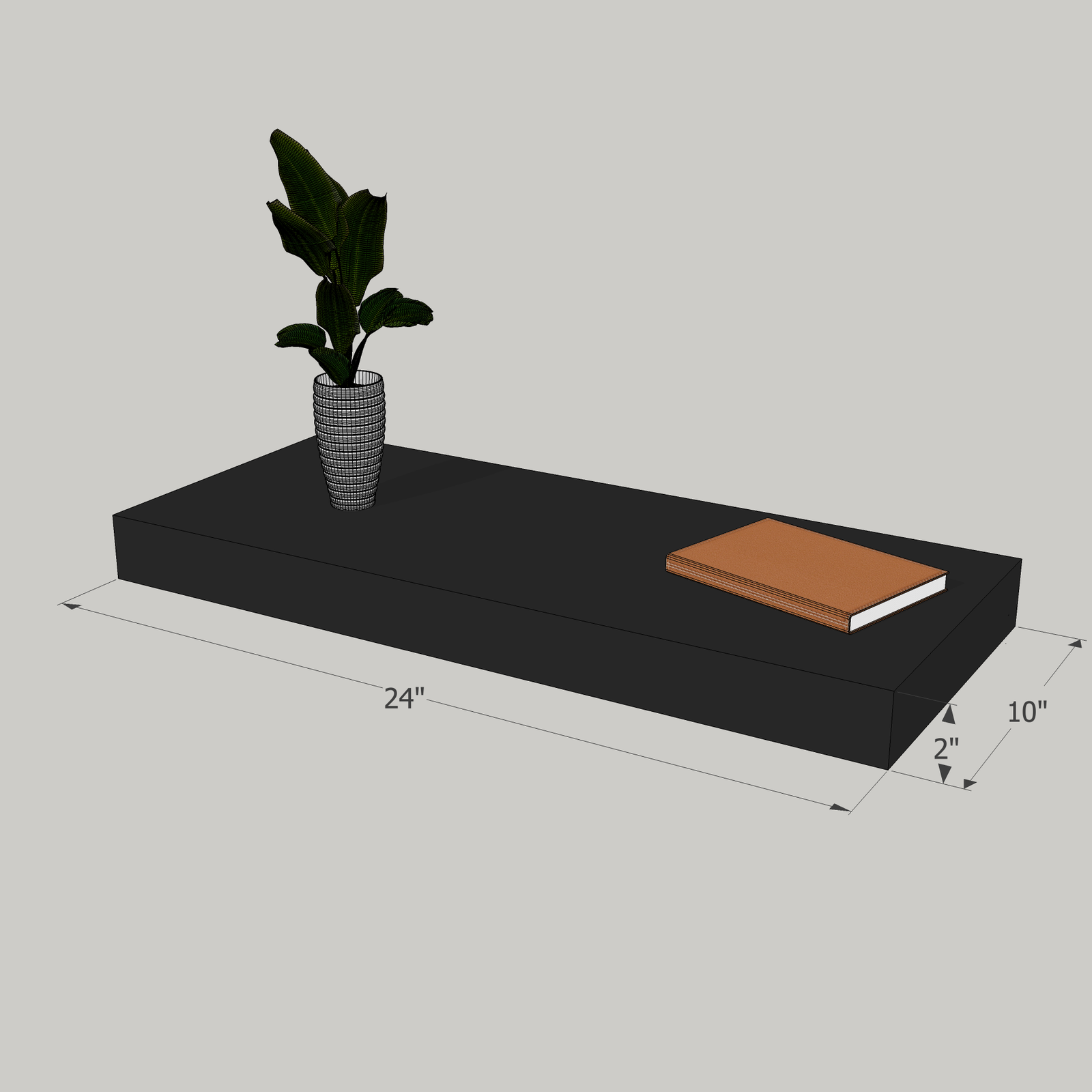 24-in Painted Floating Shelf -express shipping-color options