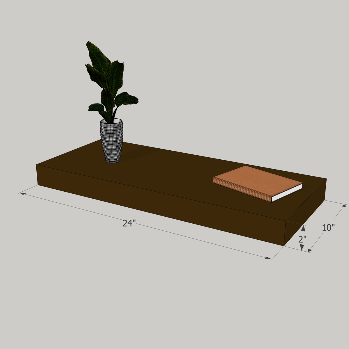 24-in Painted Floating Shelf -express shipping-color options