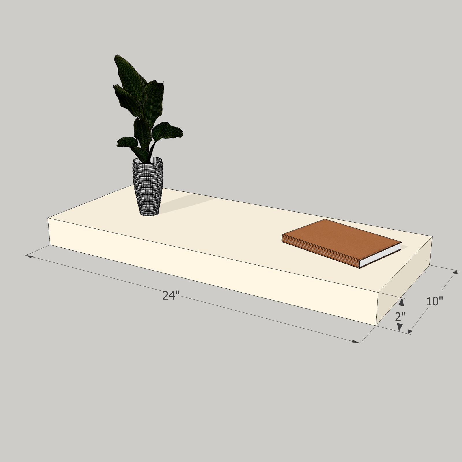 24-in Painted Floating Shelf -express shipping-color options