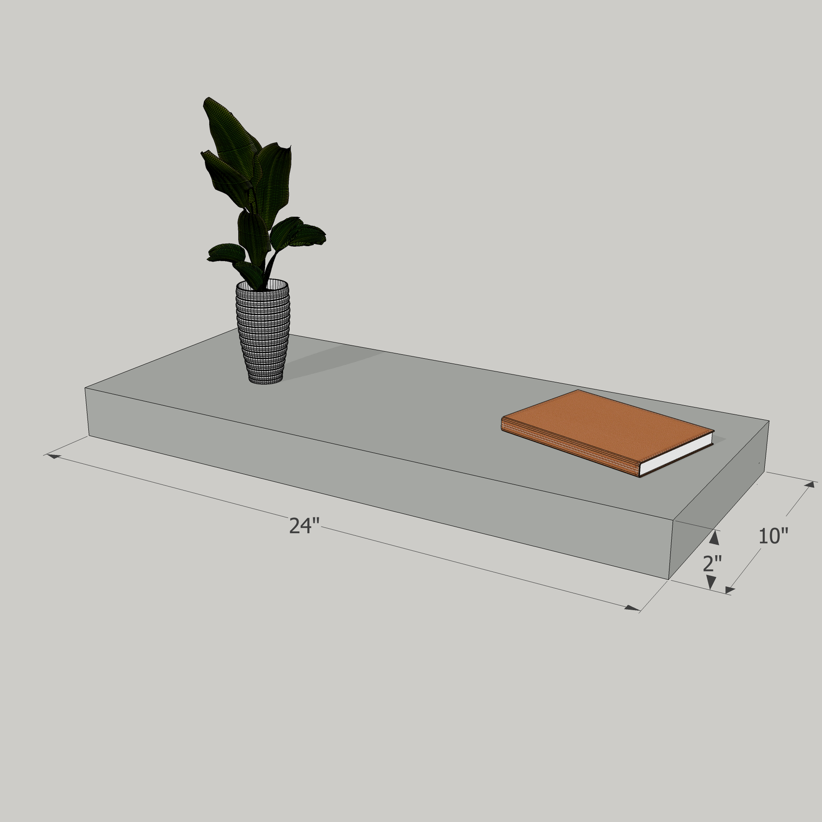 24-in Painted Floating Shelf -express shipping-color options