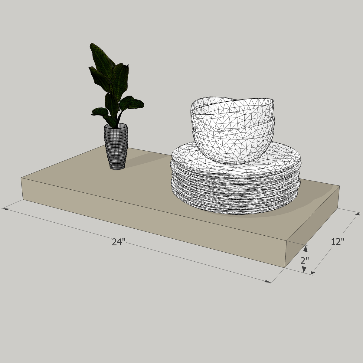 24-in Painted Floating Shelf -express shipping-color options