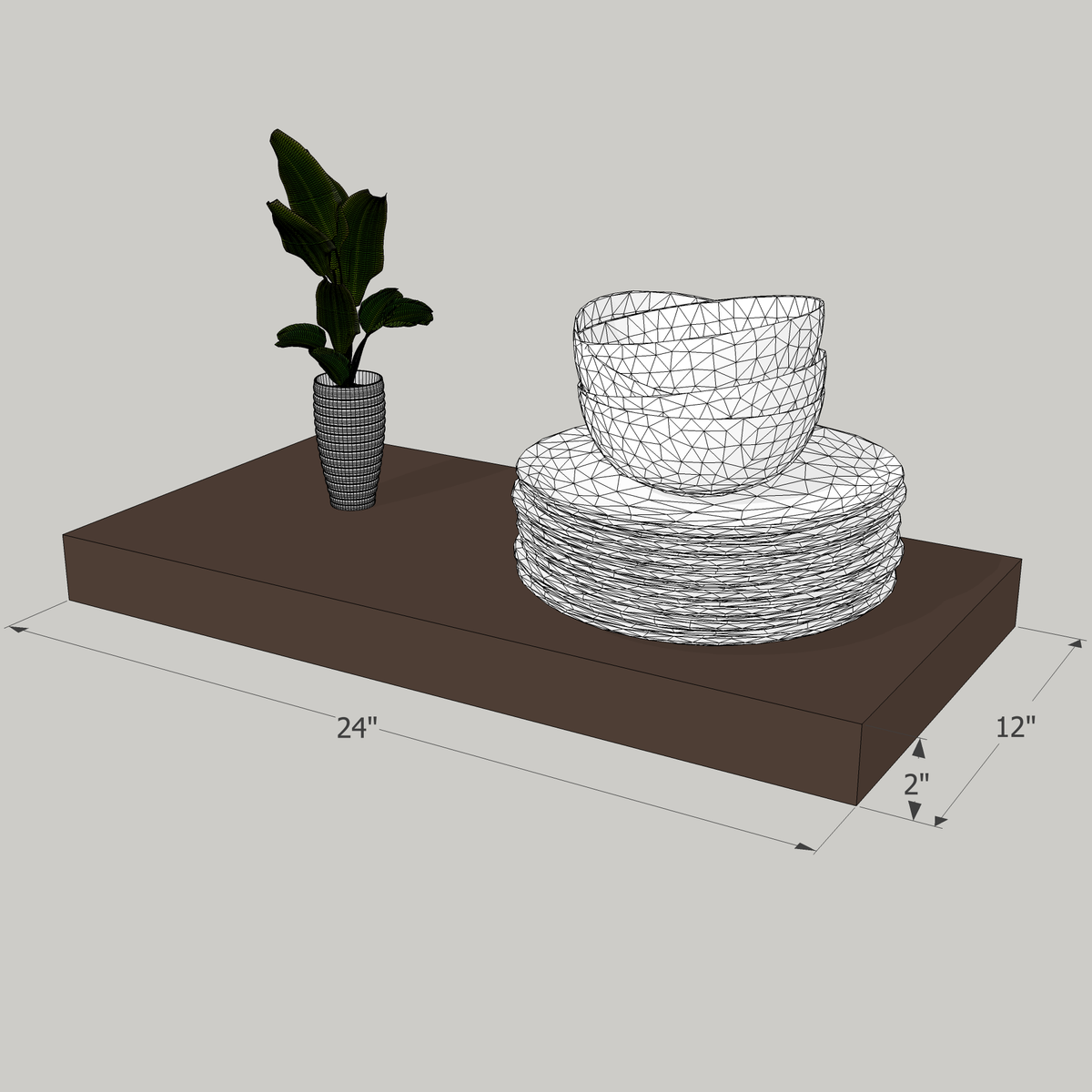 24-in Painted Floating Shelf -express shipping-color options