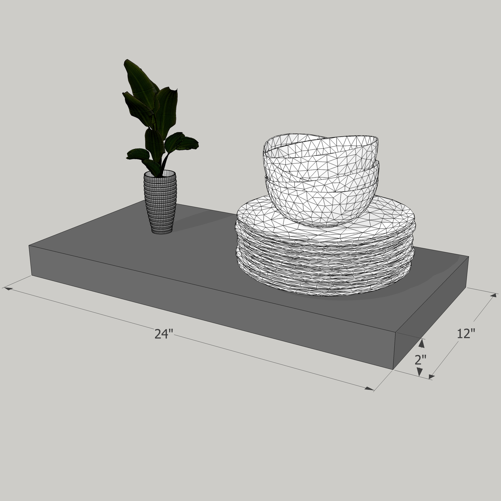 24-in Painted Floating Shelf -express shipping-color options