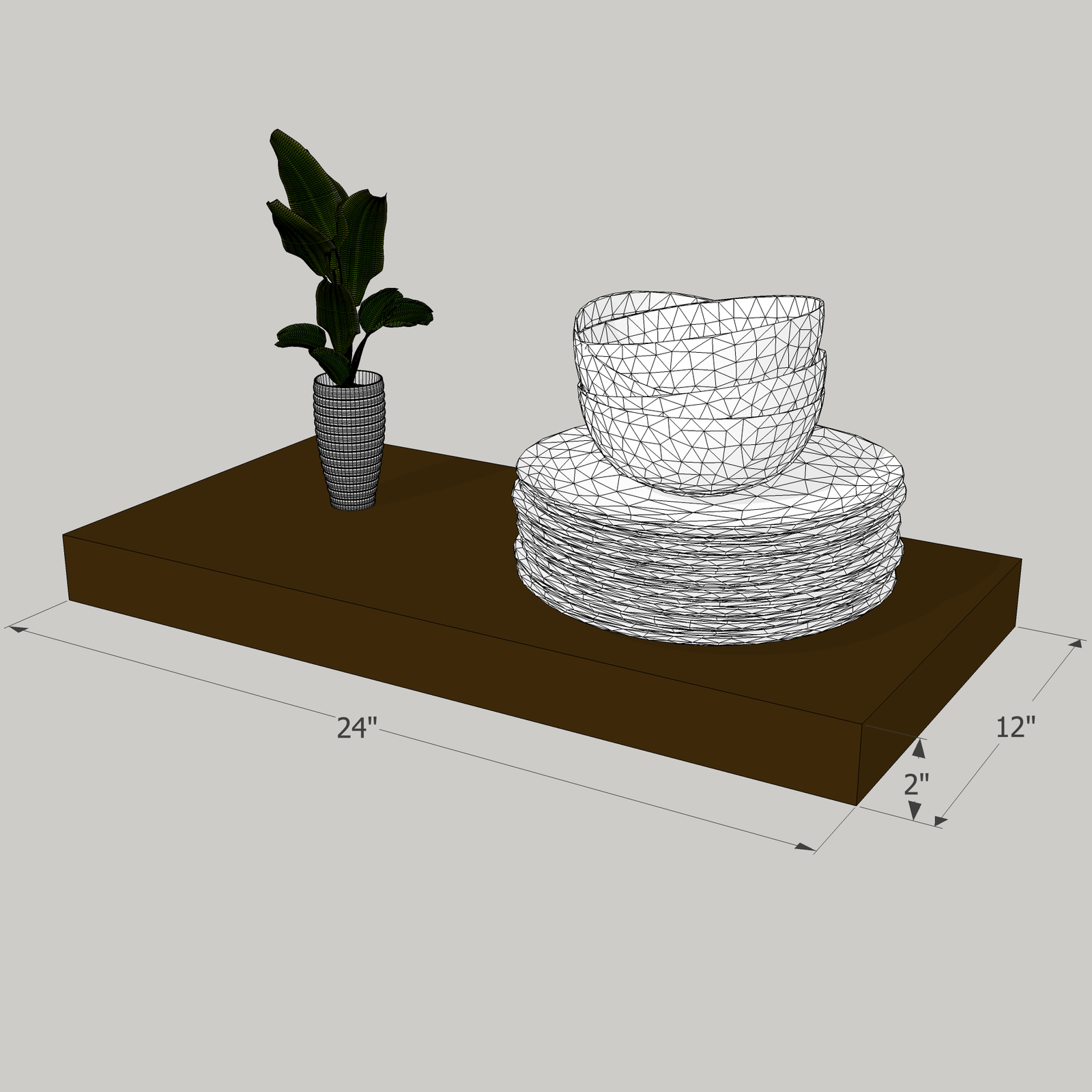 24-in Painted Floating Shelf -express shipping-color options