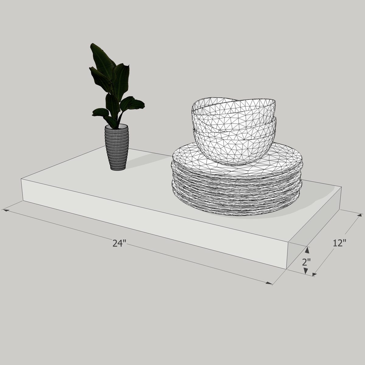 24-in Painted Floating Shelf -express shipping-color options