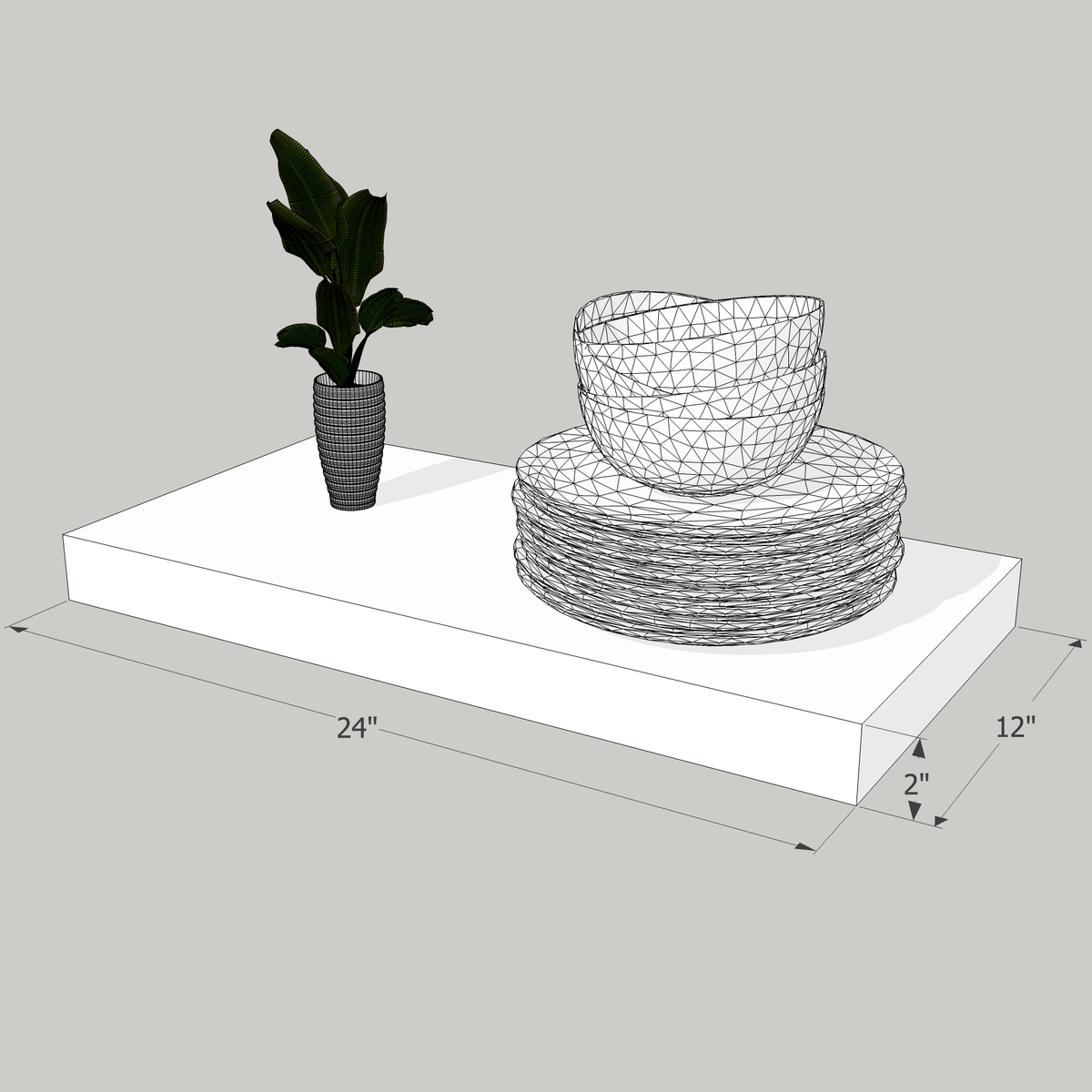 24-in Painted Floating Shelf -express shipping-color options