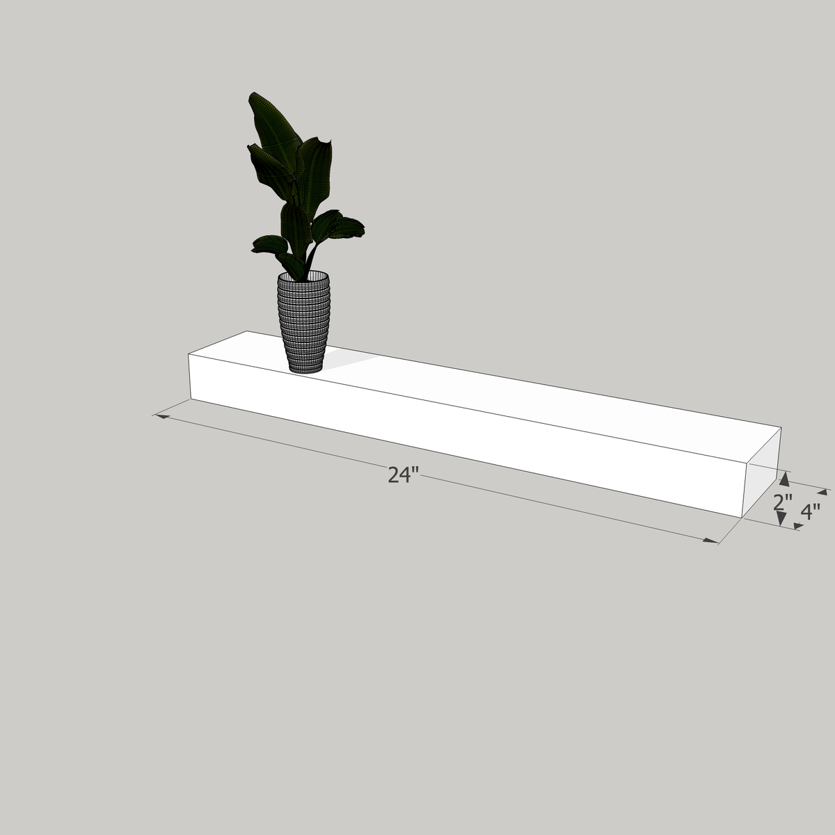 24-in Painted Floating Shelf -express shipping-color options