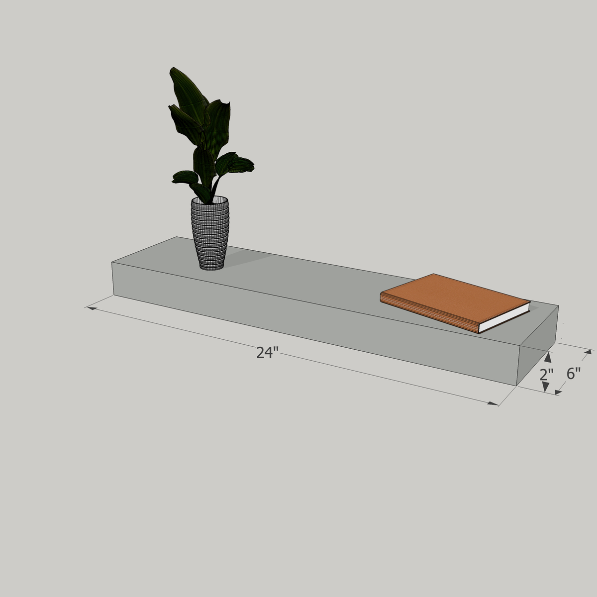 24-in Painted Floating Shelf -express shipping-color options