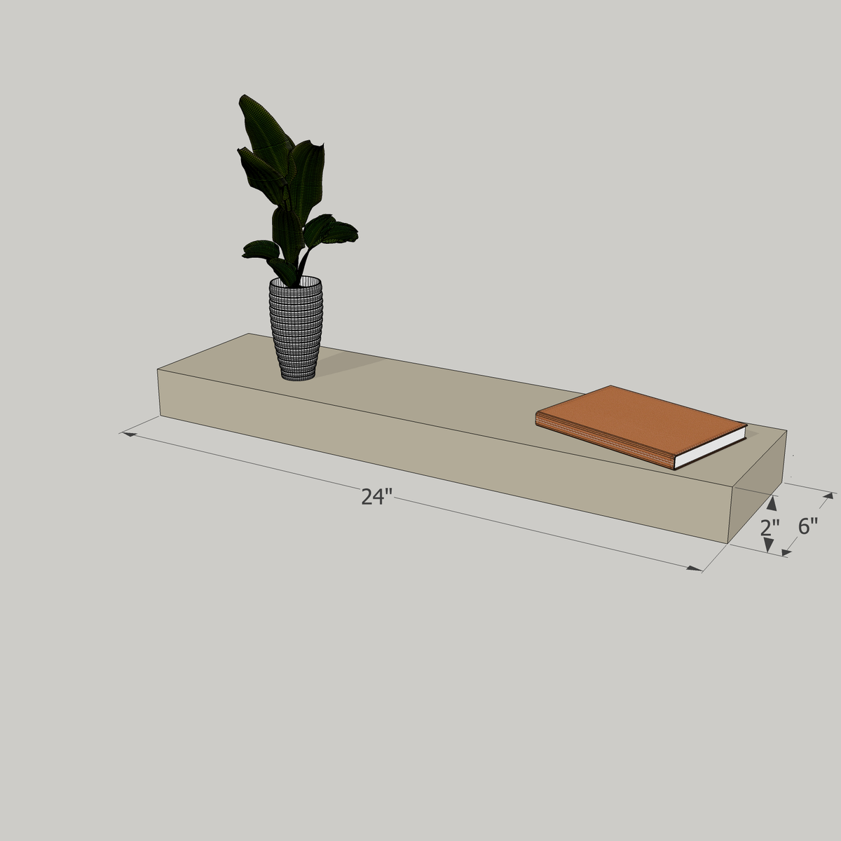 24-in Painted Floating Shelf -express shipping-color options