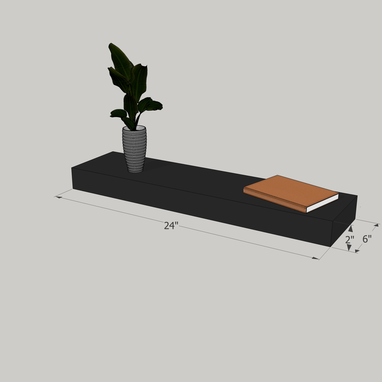 24-in Painted Floating Shelf -express shipping-color options