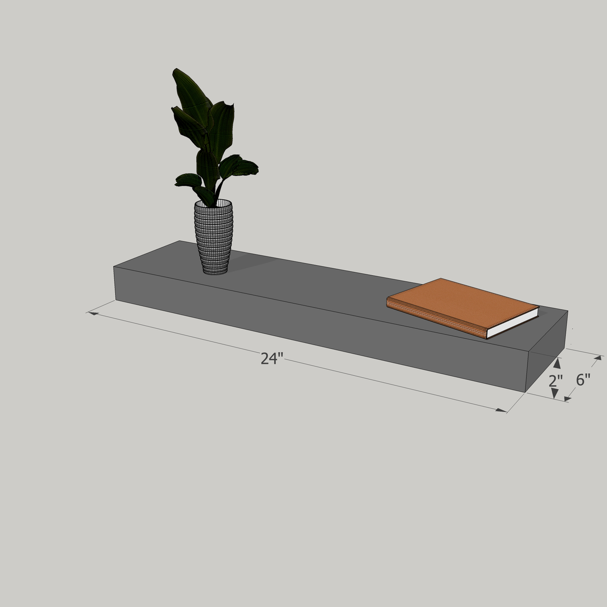 24-in Painted Floating Shelf -express shipping-color options