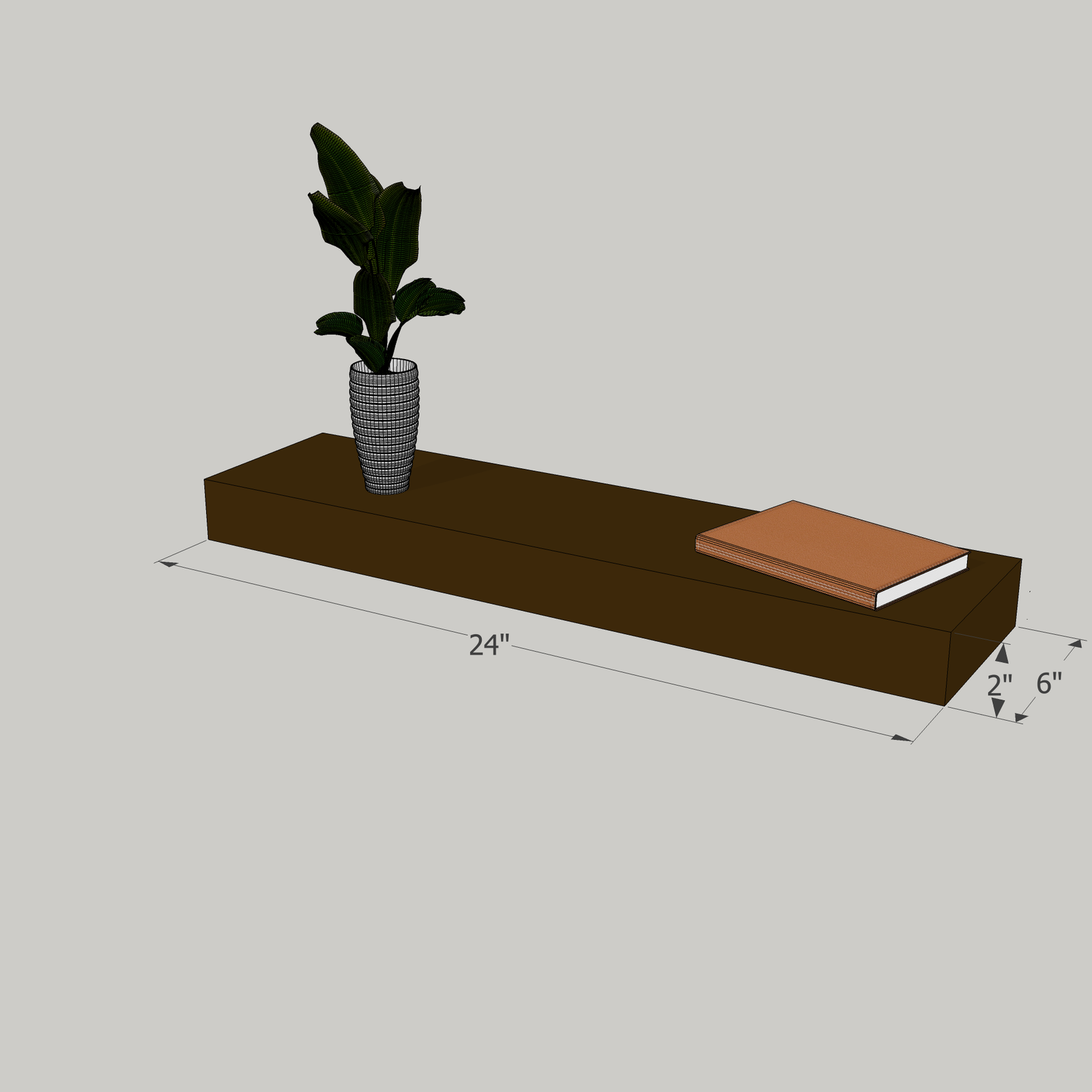 24-in Painted Floating Shelf -express shipping-color options