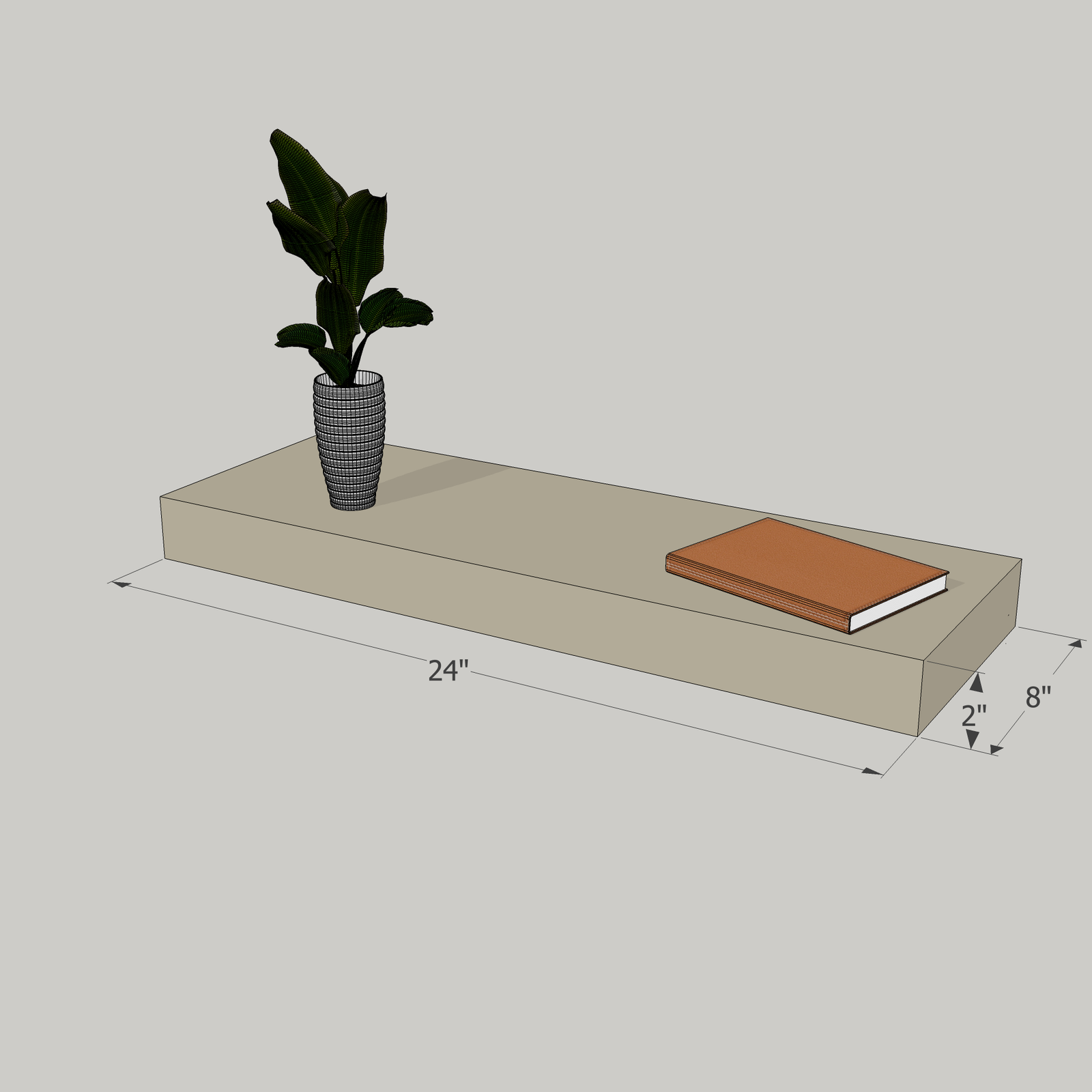 24-in Painted Floating Shelf -express shipping-color options