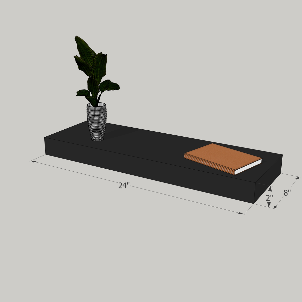 24-in Painted Floating Shelf -express shipping-color options