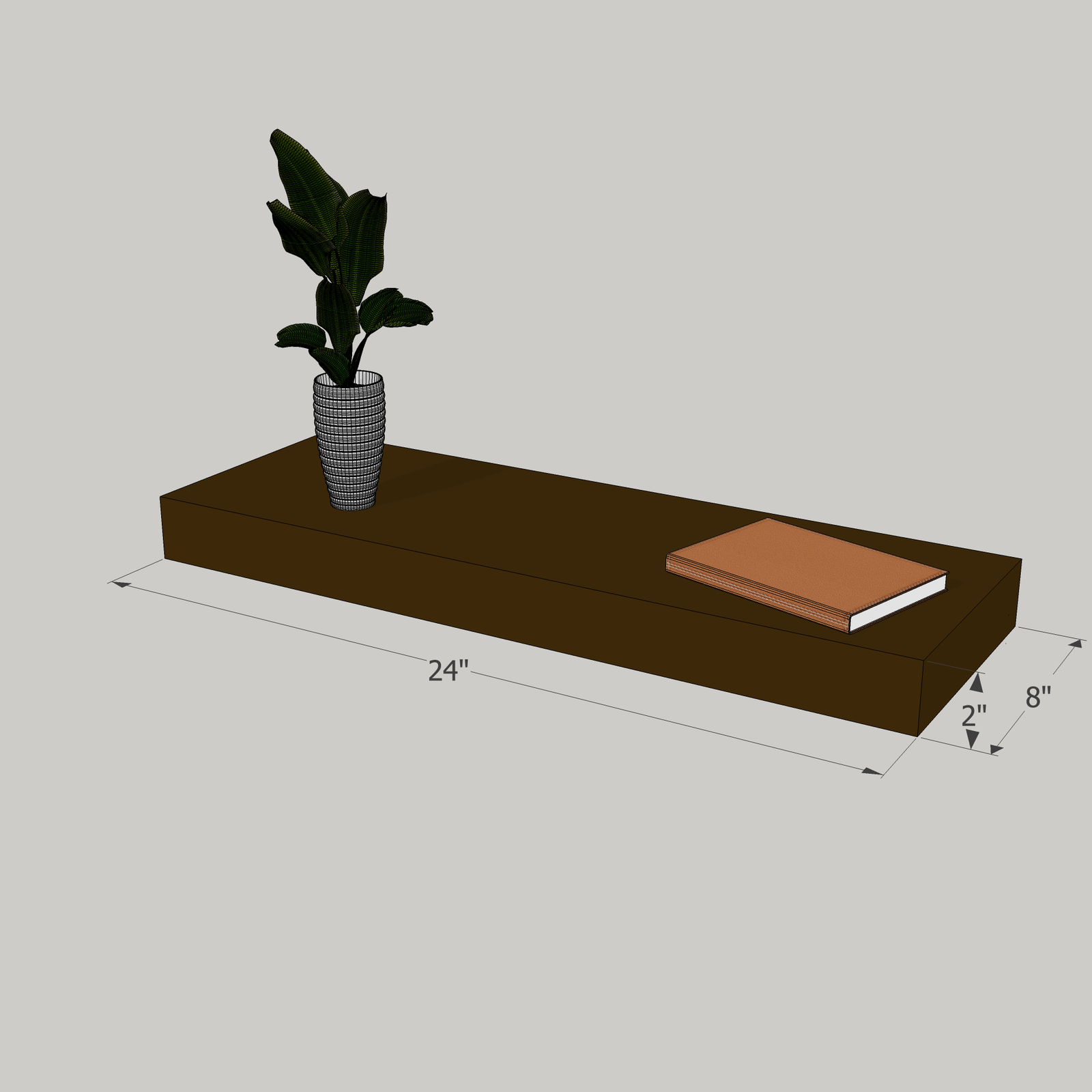 24-in Painted Floating Shelf -express shipping-color options