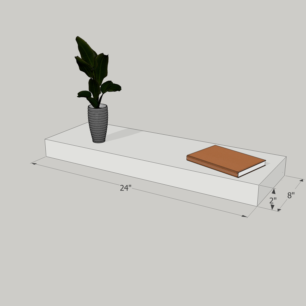 24-in Painted Floating Shelf -express shipping-color options