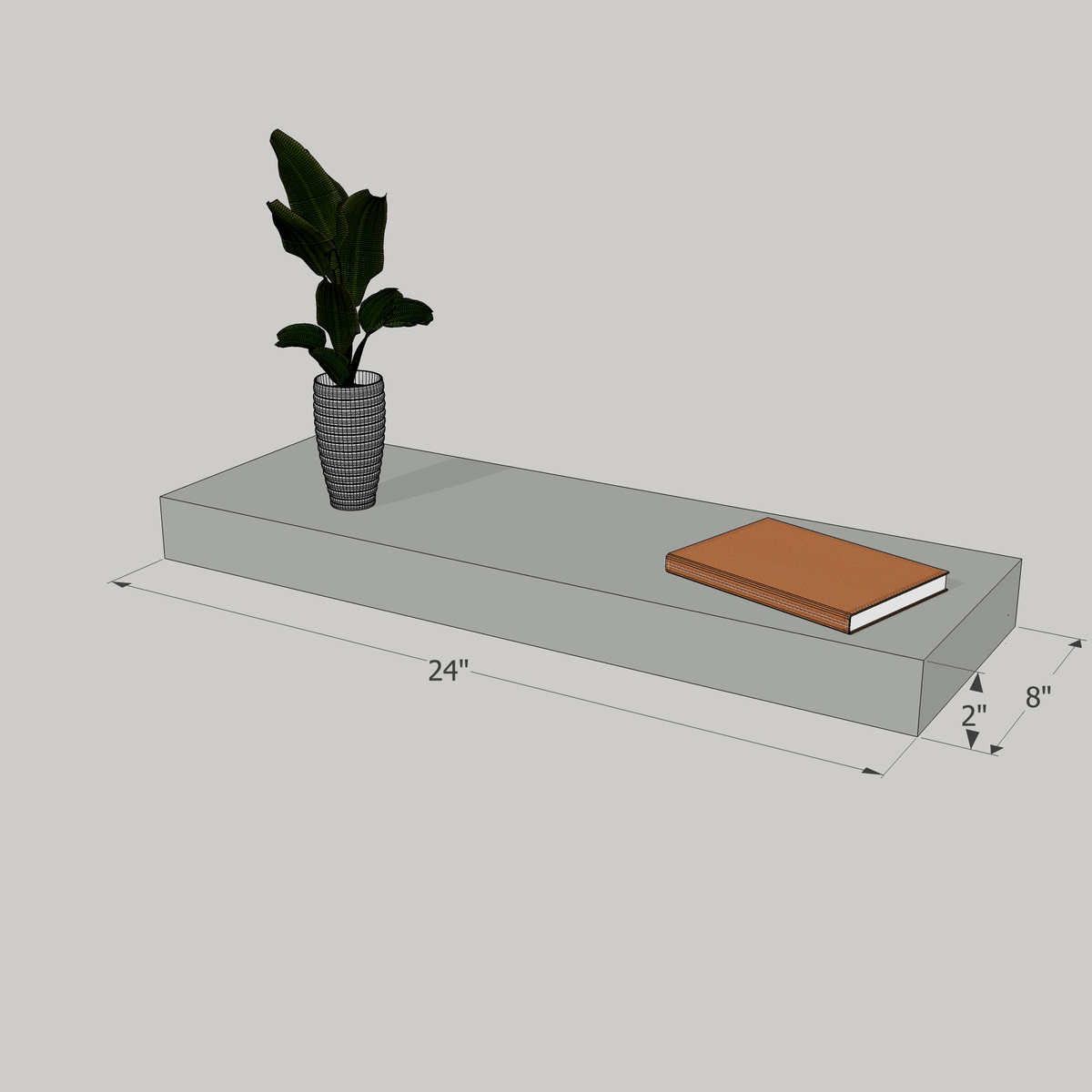 24-in Painted Floating Shelf -express shipping-color options