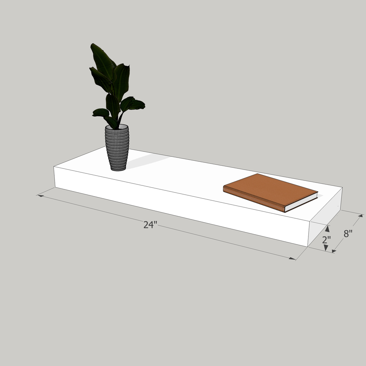 24-in Painted Floating Shelf -express shipping-color options