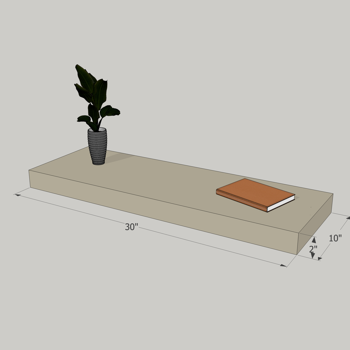 30-in Painted Floating Shelf -express shipping-color options