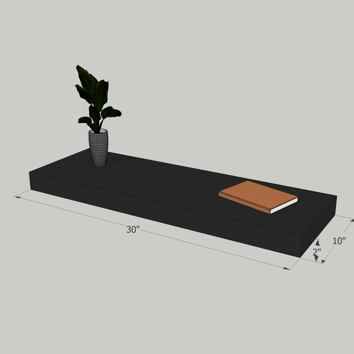 30-in Painted Floating Shelf -express shipping-color options