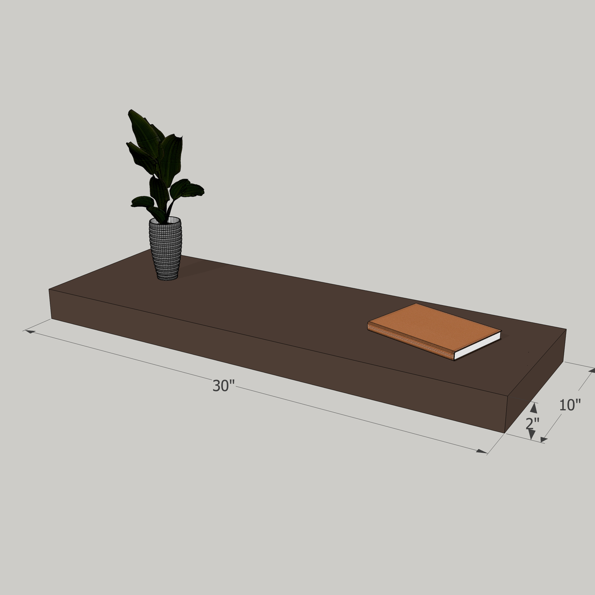 30-in Painted Floating Shelf -express shipping-color options