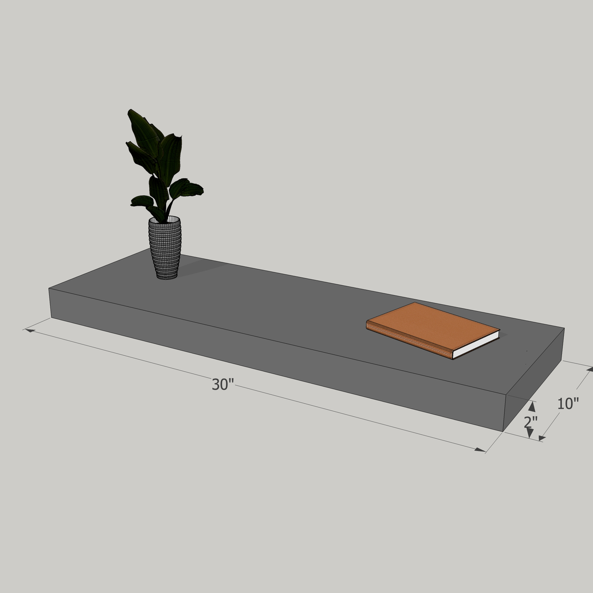 30-in Painted Floating Shelf -express shipping-color options