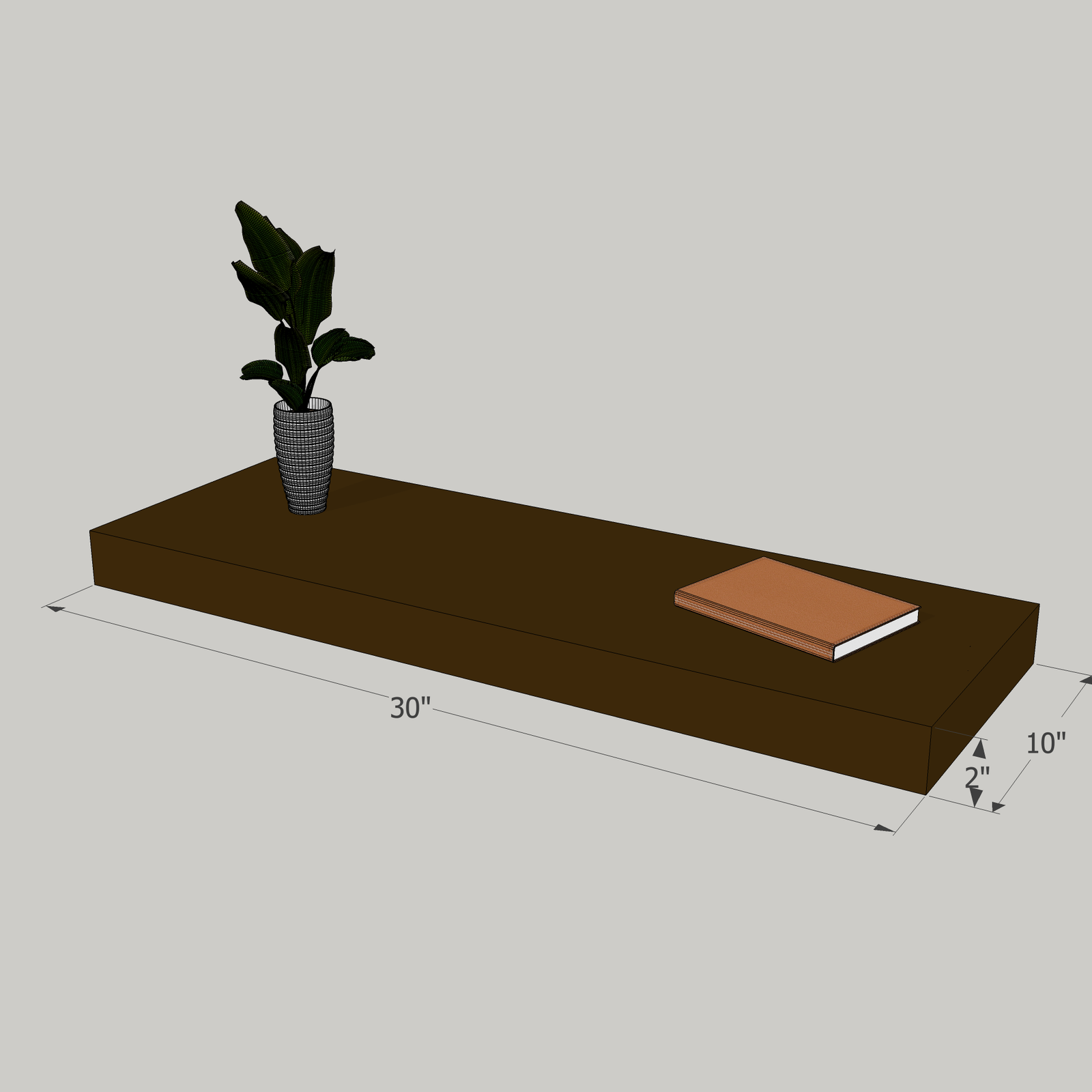 30-in Painted Floating Shelf -express shipping-color options