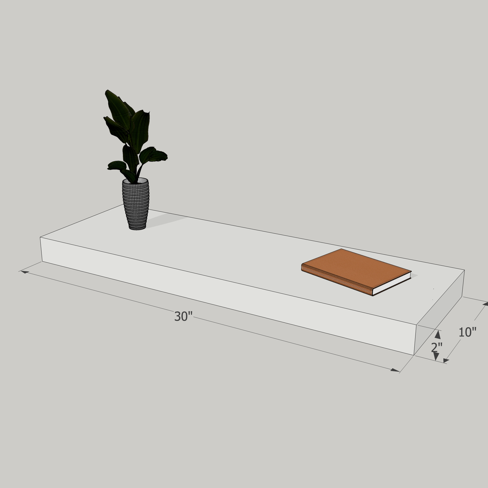 30-in Painted Floating Shelf -express shipping-color options