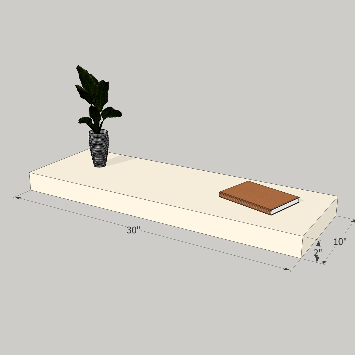 30-in Painted Floating Shelf -express shipping-color options