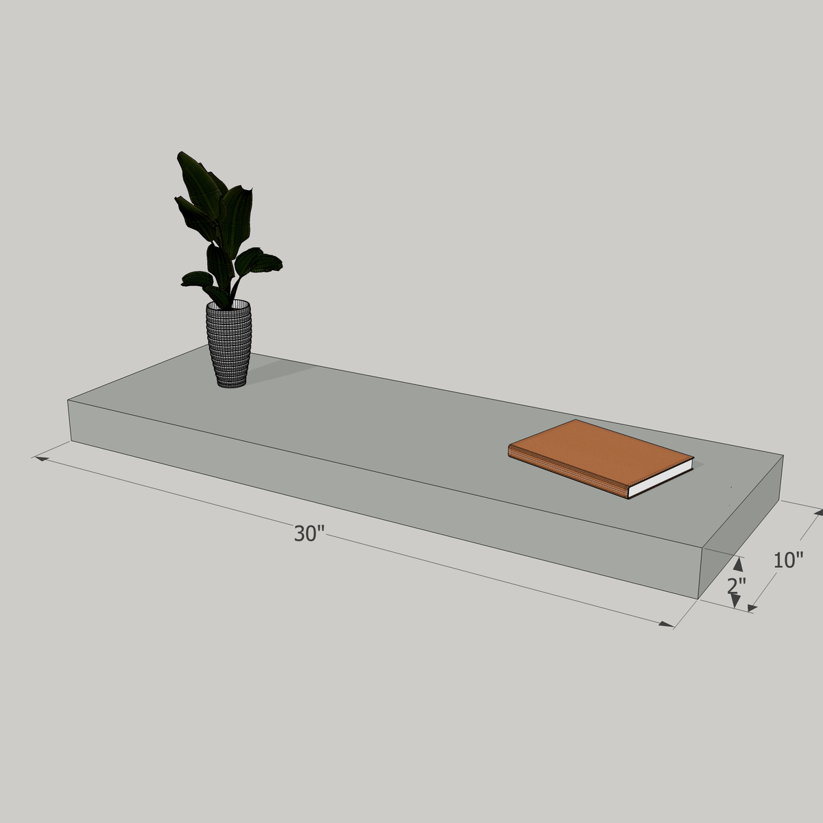 30-in Painted Floating Shelf -express shipping-color options