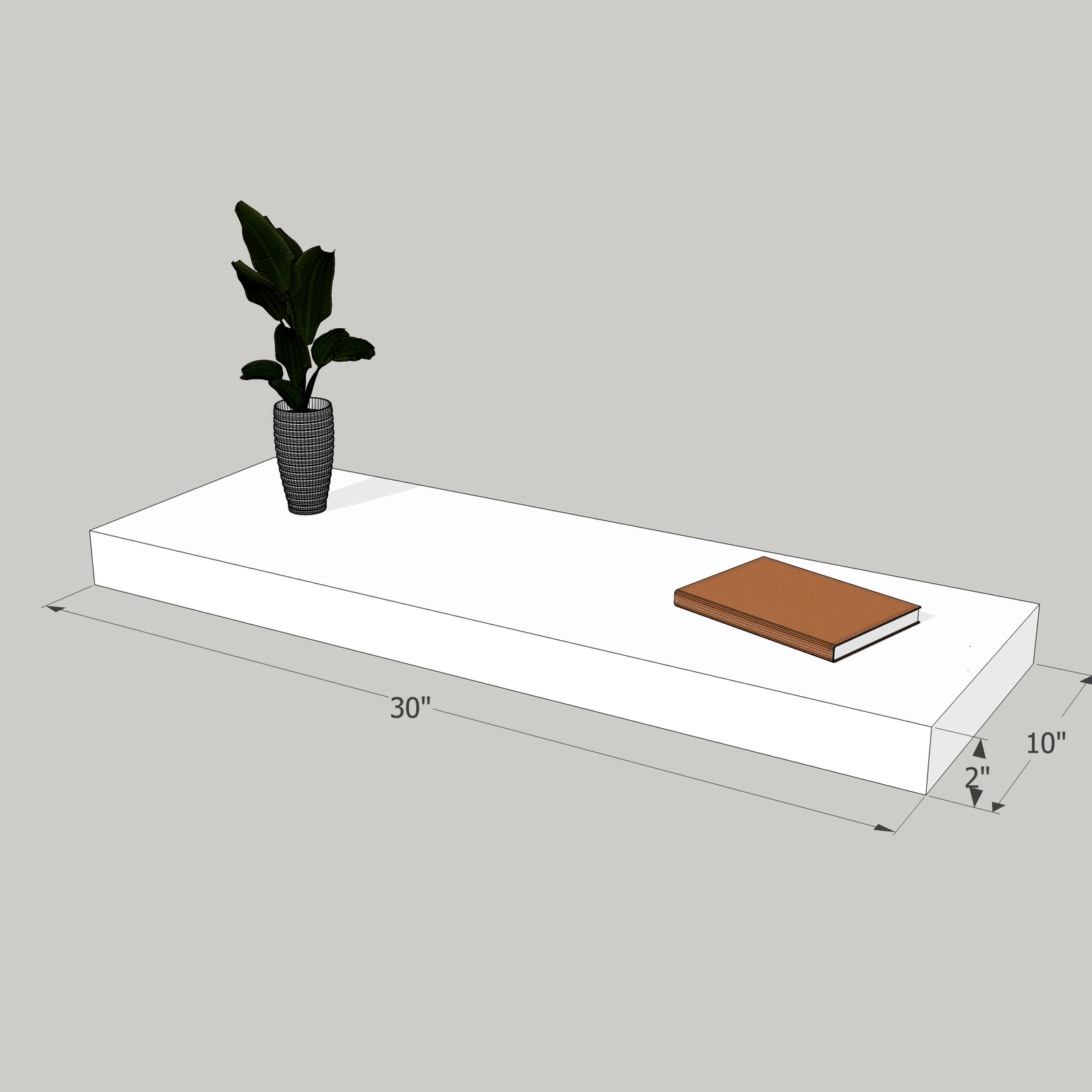 30-in Painted Floating Shelf -express shipping-color options