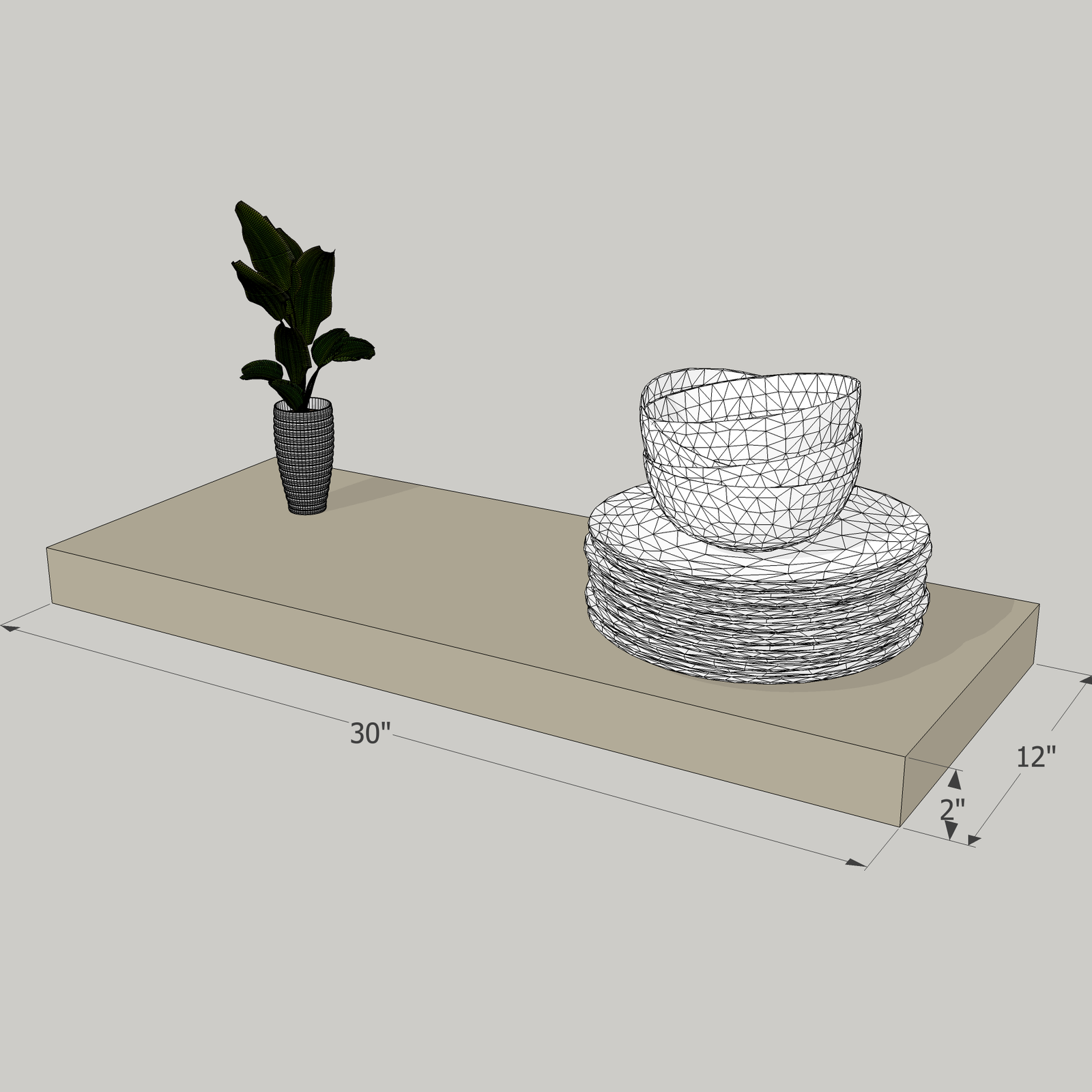 30-in Painted Floating Shelf -express shipping-color options