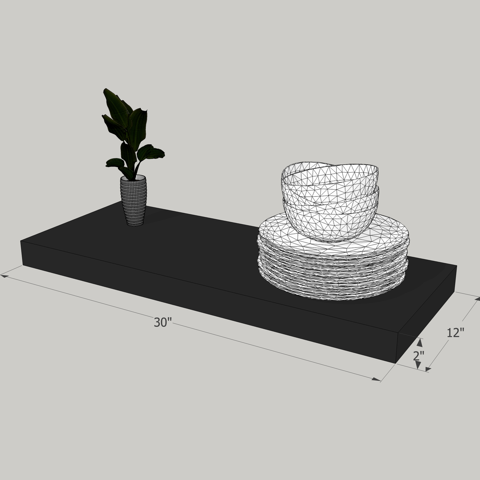 30-in Painted Floating Shelf -express shipping-color options