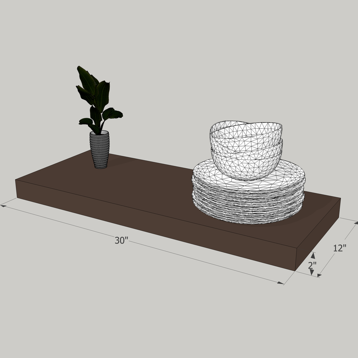 30-in Painted Floating Shelf -express shipping-color options