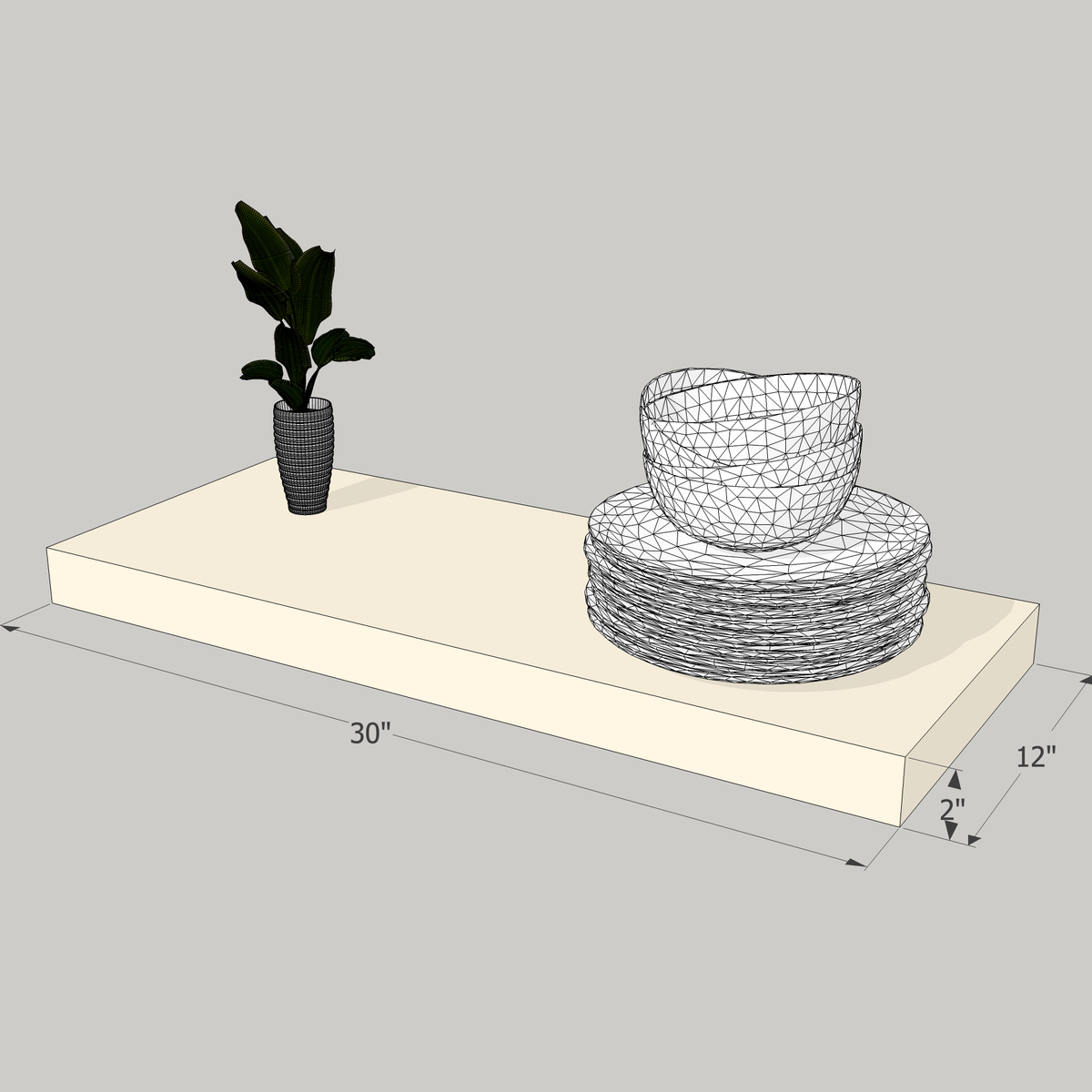 30-in Painted Floating Shelf -express shipping-color options